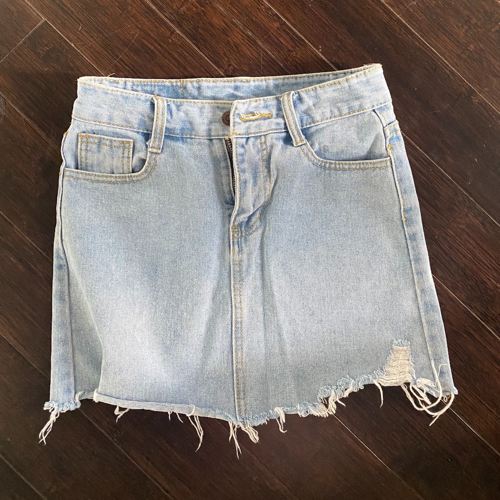 Petite light wash jean skirt, size S